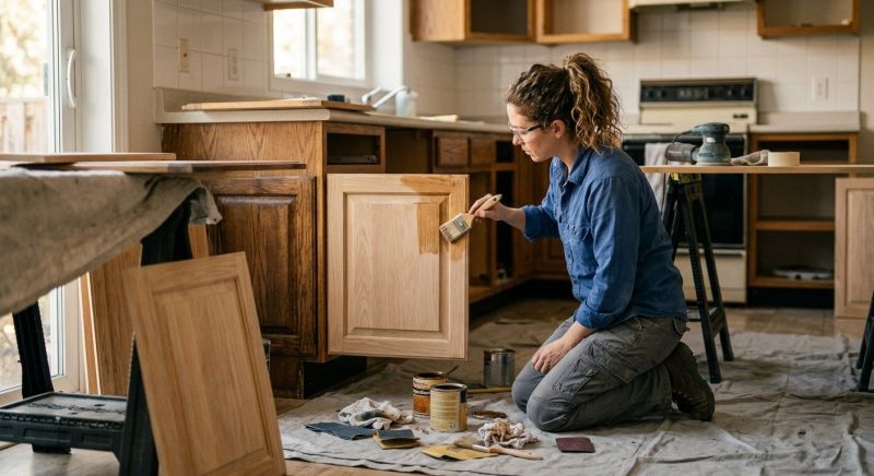 Oak Cabinet Refinishing in Dayton, OH